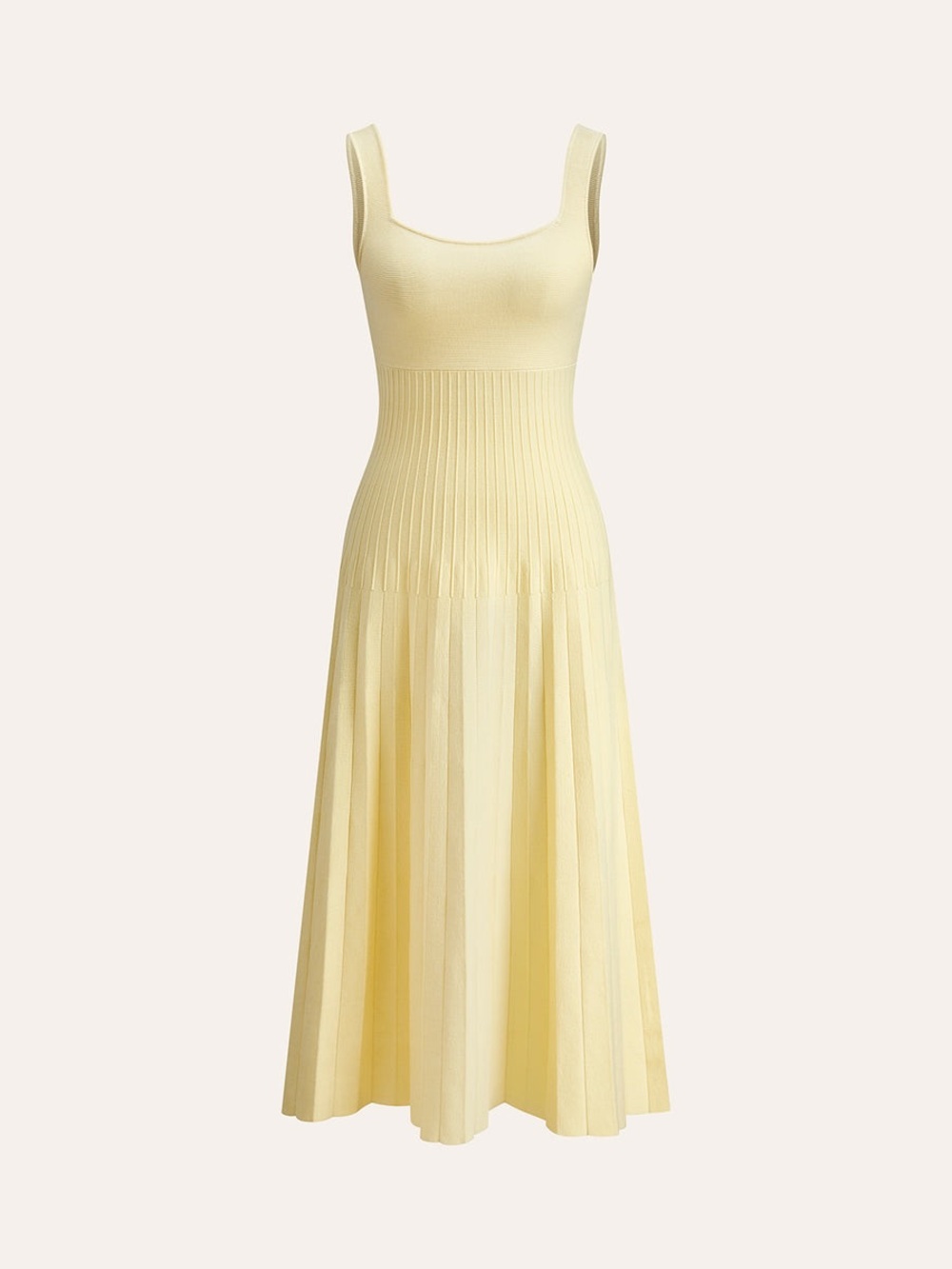 Commense Square-Neck Ribbed Knit Dress - Picture 3 of 5